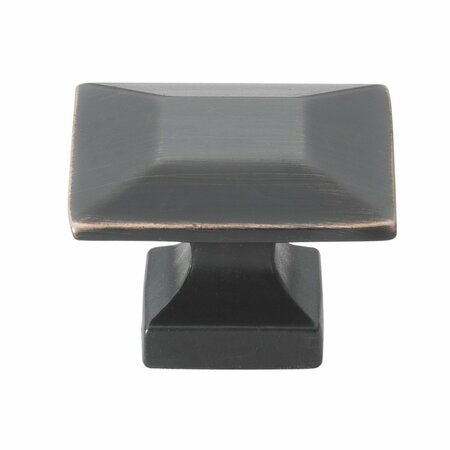 GLIDERITE HARDWARE 1-3/8 in. Oil Rubbed Bronze Modern Square Cabinet Knob, 5PK 5101-ORB-5